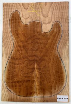 Top Redwood figured, 2-pcs. 8mm Unique Piece #008